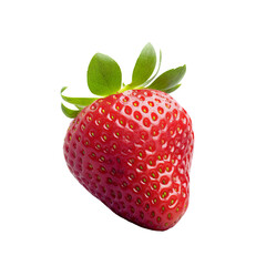 Close-Up View of a Ripe Strawberry Isolated on White Background