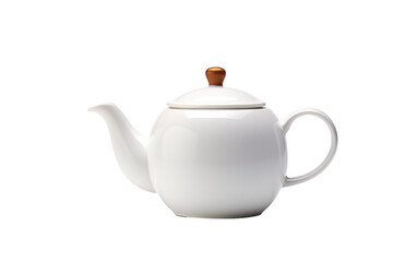 Classic Ceramic Teapot Isolated on Transparent Background