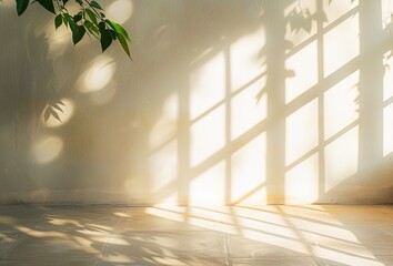 Sunlight Casting Serene Shadows Through a Window on a Peaceful Morning