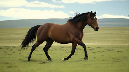 Obraz premium wild horse in dust