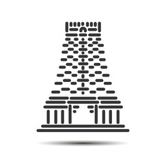 Rameshwaram Temple illustration vector icon.
