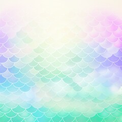 Mermaid scales, pastel watercolor, ethereal blend, morning glow,animation, technicolor, illustration