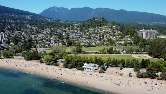 Ambleside Park Beach Aerial View in Vancouver Canada