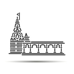 Obraz premium Bhimashankar Temple illustration vector icon.