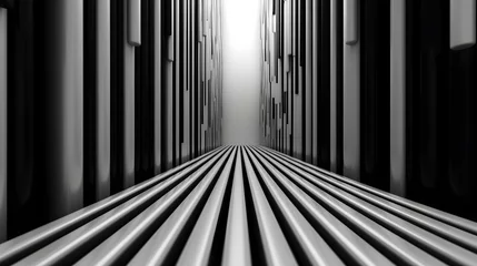 Foto op Canvas Technology black stripes urban landscape abstract graphic poster web page PPT background © JINYIN