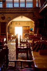 Fototapeta na wymiar Traditional Uzbek tea house chaihana in Bukhara