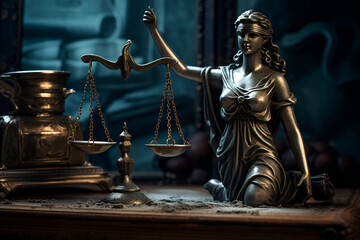 scales of justice in the old style