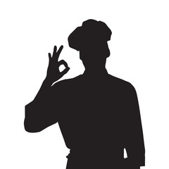 chef silhouette vector isolated black on white background
