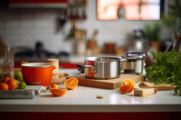 orange juice in the kitchen