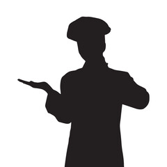 chef silhouette vector isolated black on white background