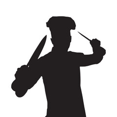 chef silhouette vector isolated black on white background