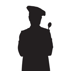 chef silhouette vector isolated black on white background