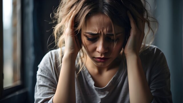 Concept of ending sexual abuse, ending violence against women, and International Women's Day. Sexual abuse-related stress in women, including fear and sadness. A person who has been the victim of crim