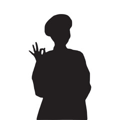 chef silhouette vector isolated black on white background