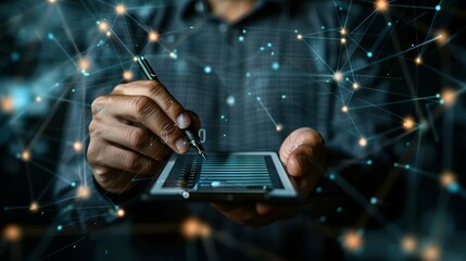 Businessman holding virtual Quality Certificate and Checklist document analyst target marketing planning assignment with quality management.Guarantee,ISO certification,standardization concept.