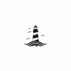 Lighthouse logo design vector illustration