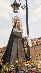 Procession of Jesus Nazareno de la Merced and Virgin Mary. Holy Week In Antigua Guatemala