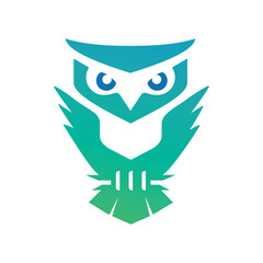 Owl logo line icon concept silhouette symbol. Abstract linear bird wildlife brand identity label. Wisdom and knowledge animal emblem. Modern Vector Line Icon, Outline Symbol Illustration