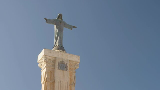 Jesus Christ statue on Monte Toro in Menorca island, Spain