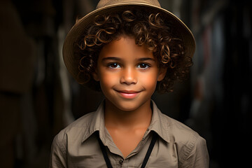 fullbody dominican little boy of 5 years old - obrazy, fototapety, plakaty