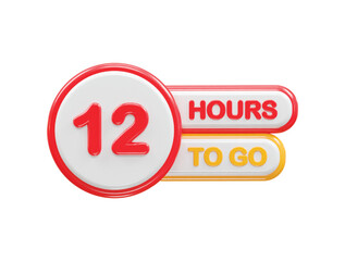 12 hours to go text illustration rendering