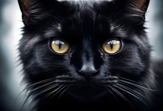 A black scary cat