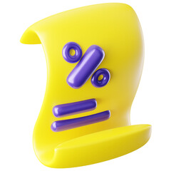 3D Icon Tax Calculate Illustration