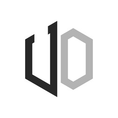 Modern Unique Hexagon Letter UO Logo Design Template. Elegant initial UO Letter Logo Concept