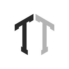 Modern Unique Hexagon Letter TT Logo Design Template. Elegant initial TT Letter Logo Concept