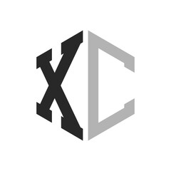 Modern Unique Hexagon Letter XC Logo Design Template. Elegant initial XC Letter Logo Concept