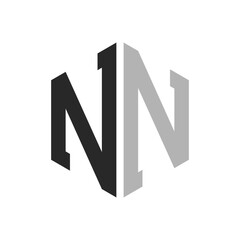 Modern Unique Hexagon Letter NN Logo Design Template. Elegant initial NN Letter Logo Concept - obrazy, fototapety, plakaty