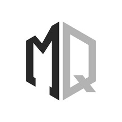 Modern Unique Hexagon Letter MQ Logo Design Template. Elegant initial MQ Letter Logo Concept