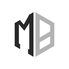Modern Unique Hexagon Letter MB Logo Design Template. Elegant initial MB Letter Logo Concept