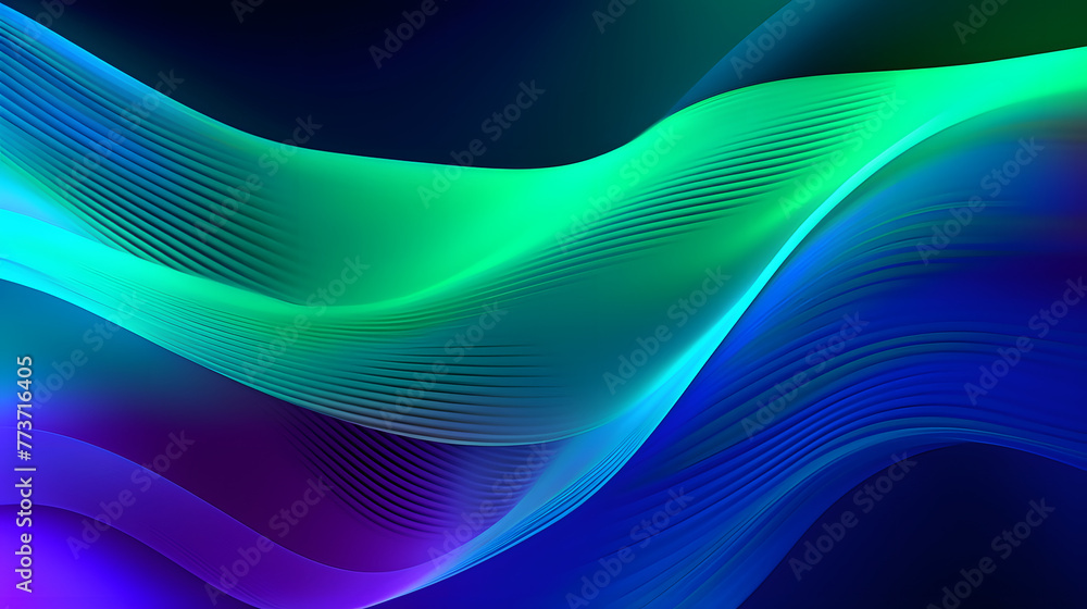Aufkleber digital holographic curve linear geometric abstract graphic poster web page ppt background