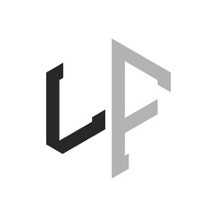 Modern Unique Hexagon Letter LF Logo Design Template. Elegant initial LF Letter Logo Concept