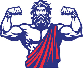 Mighty Hercules Son of Zeus God of Thunder Logo Branding Concept