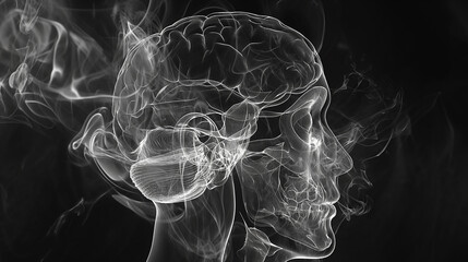 X-ray image of a smoker. - obrazy, fototapety, plakaty