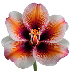 flower in white, black and orange
