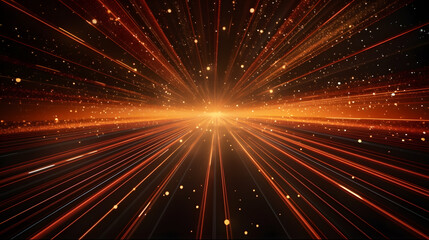 Digital gold and red perspective light geometric abstract graphics poster web page PPT background