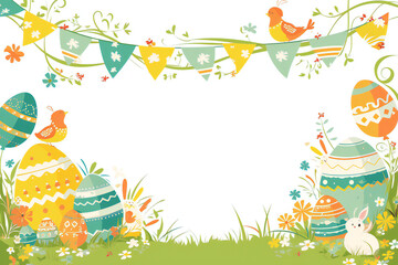 bright easter eggs background