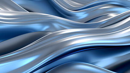 Digital blue and silver metal curve abstract graphic poster web page PPT background