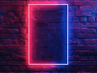 a brick wall with neon lights