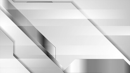 Grey metallic abstract technology geometric background