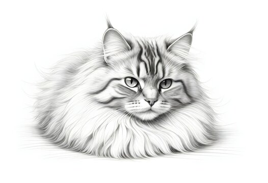 A beautiful cat drawing sketch 