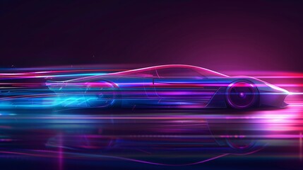 a sports car with neon lights