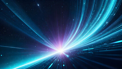 Obraz premium abstract blue light flash space ppt background