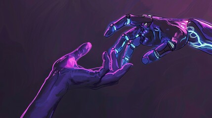 a robot hand reaching out to another hand