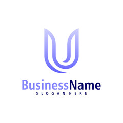 Letter U logo design vector. Creative Initial U logo concepts template