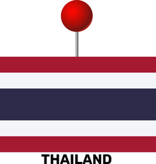 Thailand flag, location pin, location pointer	