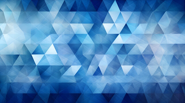 Digital blue and white triangle geometric figure poster web page PPT background